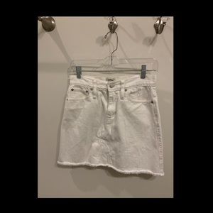 white denim skirt